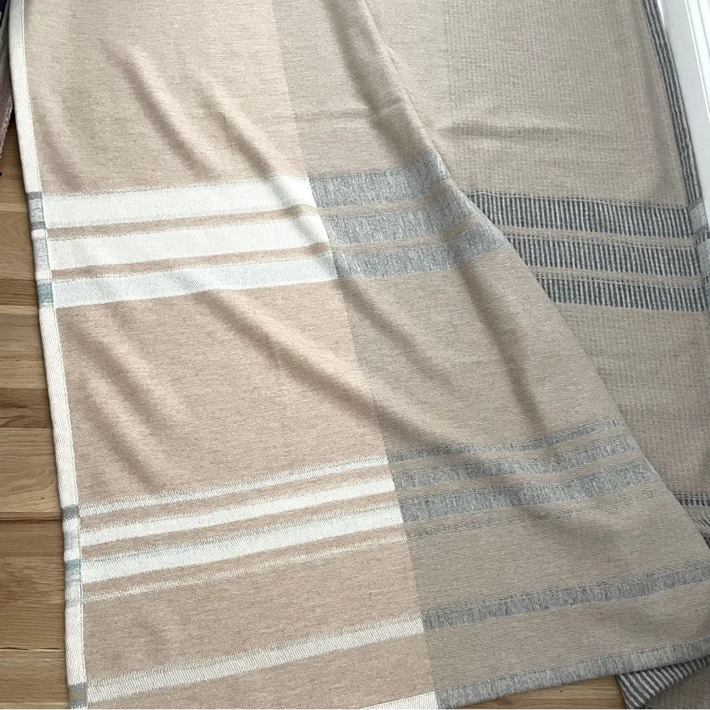 County Brook Lancashire England Handwoven Wool Throw Gray - NEW